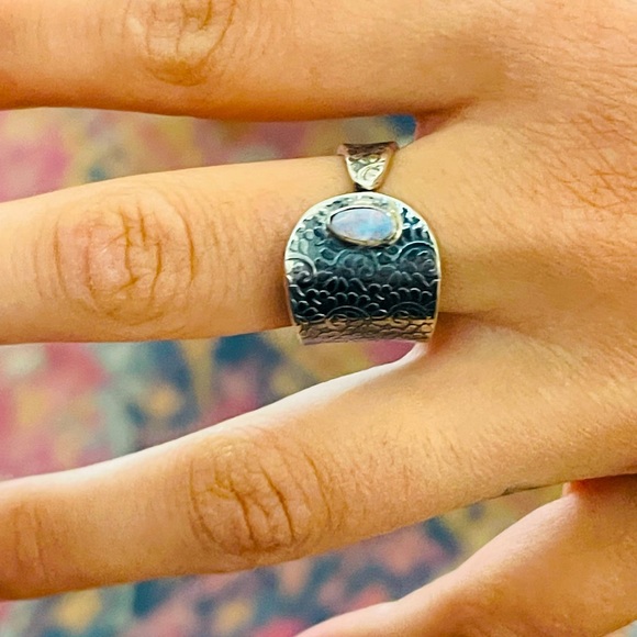 Australian opal sterling silver ring – adjustable - Picture 3 of 3